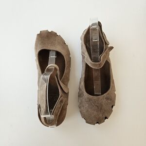 Inter-Bios Ankle Strap Cork Mary Jane Sandals Womens 9 Leather Suede EU 40